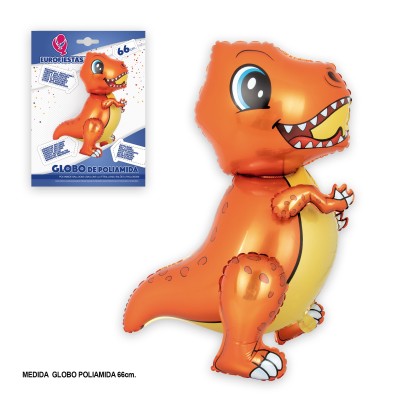 GLOBO DINOSAURIO NARANJA 50 CM
