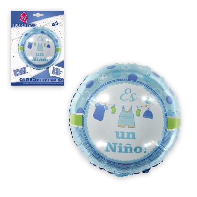 GLOBO REDONDO ¨ES UN NIÑO¨ 45 CM