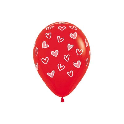 GLOBOS LATEX CORAZONES 12 UND