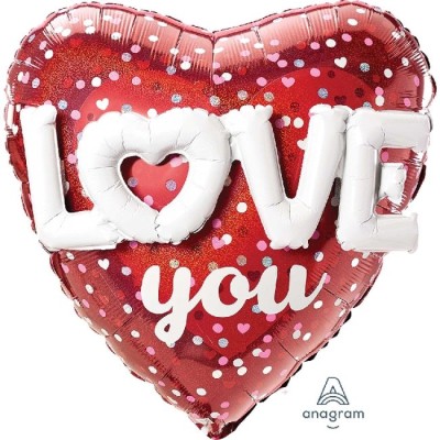 GLOBO CORAZON LOVE YOU BLANCO