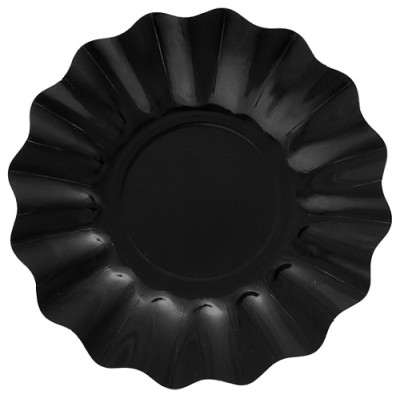 PLATO CARTON 27 CM OLAS NEGRO 8 UND