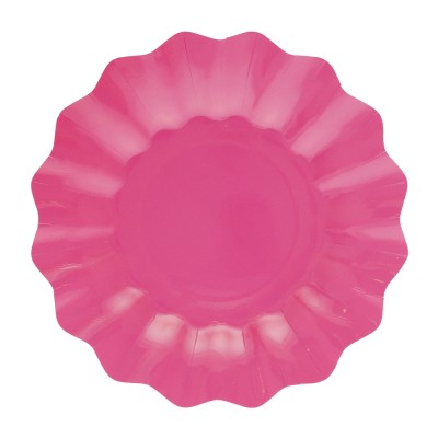 PLATO CARTON 21 CM OLAS FUCSIA 8 UND