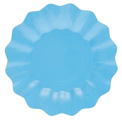 PLATO CARTON 27 CM OLAS TURQUESA 8 UND