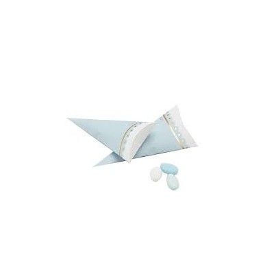 CONOS BLANCO TOPOS AZUL/ORO 10 UND