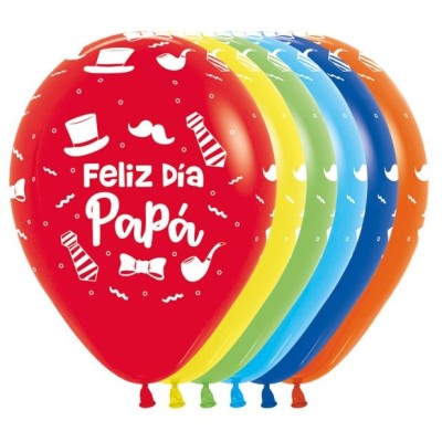 GLOBOS LATEX FELIZ DIA PAPA 12 UND