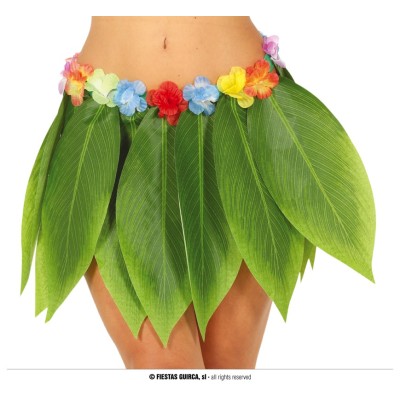 FALDA HAWAIANA HOJAS 38 CM
