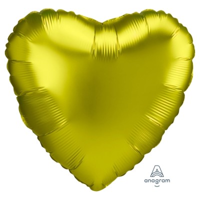 GLOBO CORAZON SATIN LIMON 18'