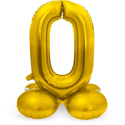 GLOBO FOIL AIRE CON SOPORTE ORO N.0 72 CM