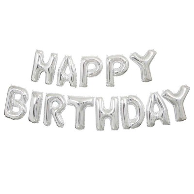 GLOBO HAPPY BIRTHDAY PLATA -UNIQUE