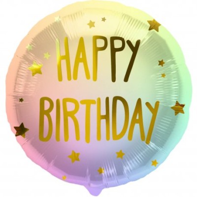 GLOBO HAPPY BIRTHDAY COLOR PASTEL 45 CM