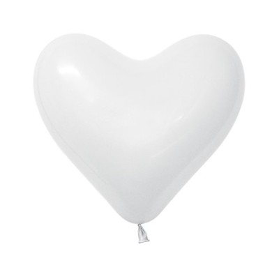 GLOBO CORAZON LATEX 40 CM (BLANCO Y ROSA)