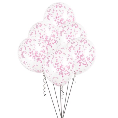 GLOBOS CONFETTI ROSA 6 UND