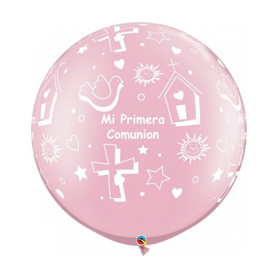 GLOBO COMUNION ROSA QX 90 CM (36')