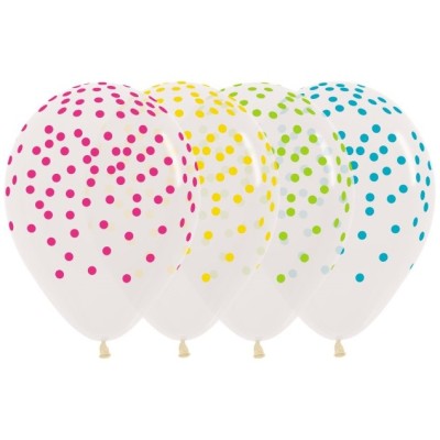 12 GLOBOS CONFETTI MULTICOLOR -SEMPERTEX
