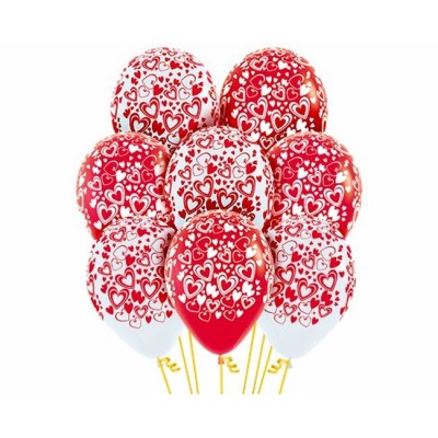 10 GLOBOS PEQUEÑO CORAZONES  R-5