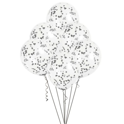 GLOBO LATEX CONFETTI NEGRO 6 UND