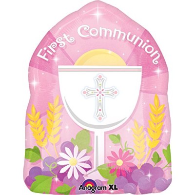 GLOBO FOIL COMUNION ROSA
