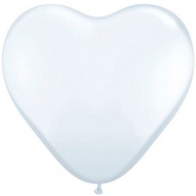 GLOBO LATEX CORAZON BLANCO 50 UND