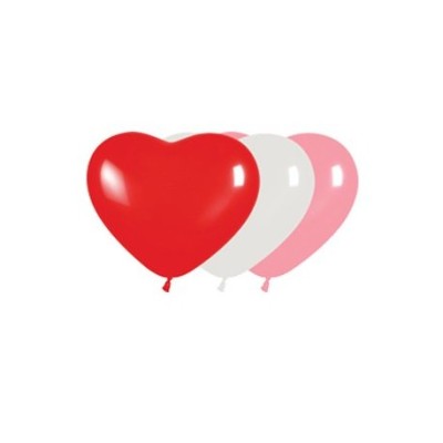GLOBOS LATEX CORAZON PEQUEÑO STDO 50 UND