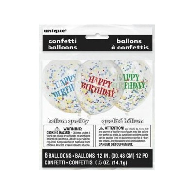 6 GLOBOS LATEX CONFETTI MULTIC