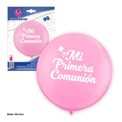 GLOBO MI PRIMERA COMUNION ROSA 90 CM