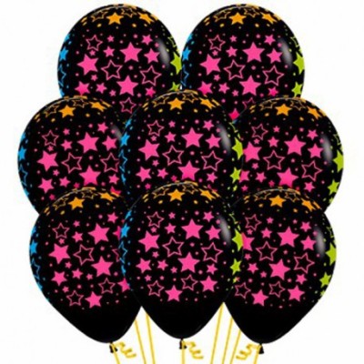 GLOBO LATEX ESTRELLAS NEON