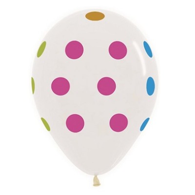 GLOBO CRISTAL PUNTOS NEON 10 UND