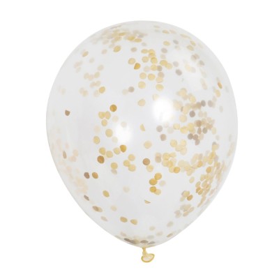 6 GLOBOS CONFETTI ORO 12 '