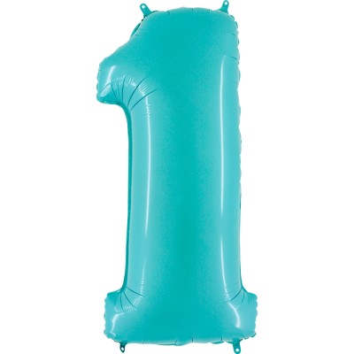 GLOBO AZUL PASTEL NUMERO 1