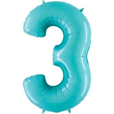 GLOBO AZUL PASTEL NUMERO 3