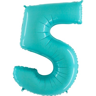 GLOBO AZUL PASTEL NUMERO 5