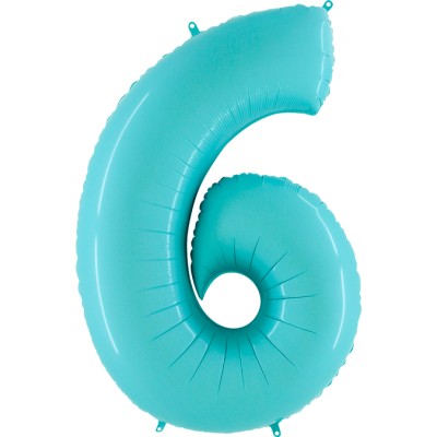 GLOBO AZUL PASTEL NUMERO 6