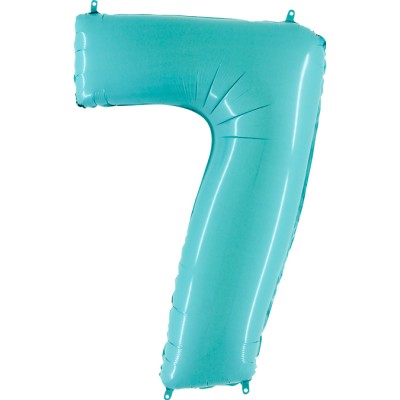GLOBO AZUL PASTEL NUMERO 7