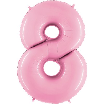 GLOBO ROSA PASTEL NUMERO 8
