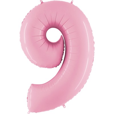 GLOBO ROSA PASTEL NUMERO 9