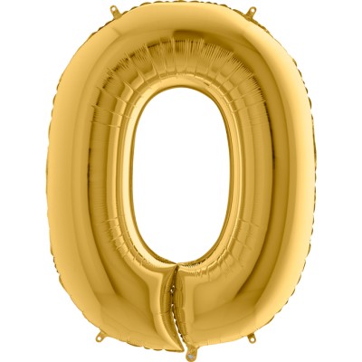 GLOBO ORO MATE NUMERO 0