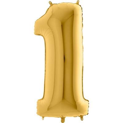 GLOBO ORO MATE NUMERO 1