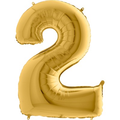 GLOBO ORO MATE NUMERO 2
