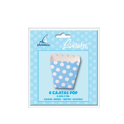 CAJITAS POP LUNARES AZUL BAJA 6 UND