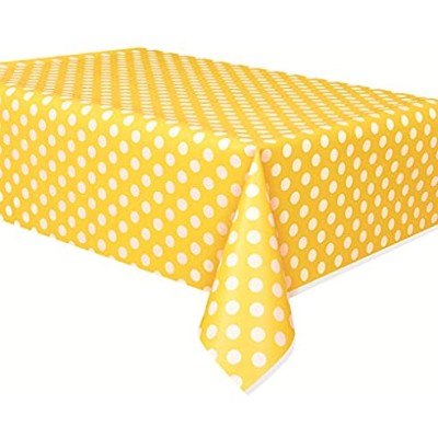 MANTEL PLASTICO AMARILLO TOPOS