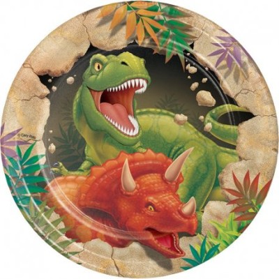 PLATOS 18 CM DINOSAUROS 8 UND