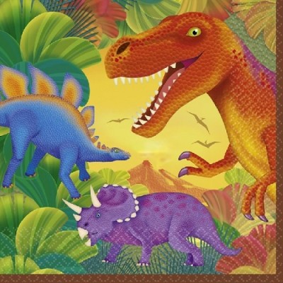 SERVILLETAS DINOSAURIOS DIVERTIDO 16 UND