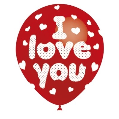 GLOOS ROJOS ¨I LOVE U¨ 8 UND