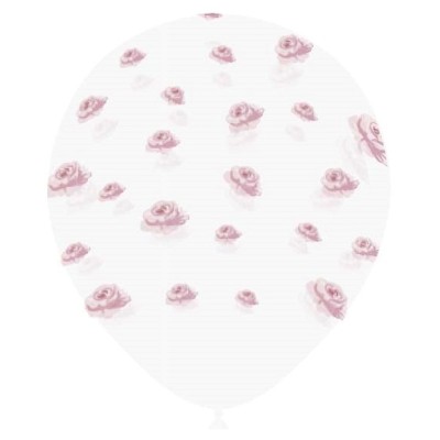 GLOBOS TRANSPARENTES ROSAS 8 UND