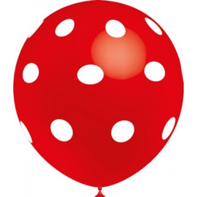 GLOBOS ROJO TOPOS BLANCO 8 UND- BALL