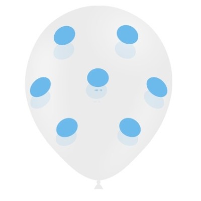 GLOBOS TRANSP. TOPOS AZULES 50 UND