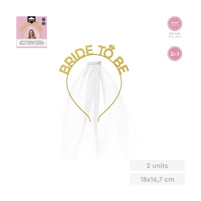DIADEMA METÁLICA BRIDE TO BE Y VELO