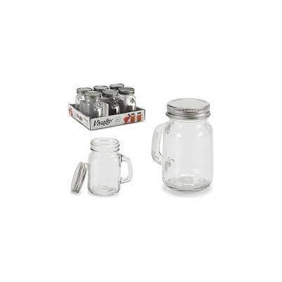 TARRO CUADRADO CRISTAL CON ASA Y TAPA 8 CM
