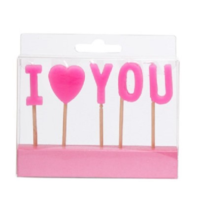 VELAS ROSAS ¨I LOVE YOU¨