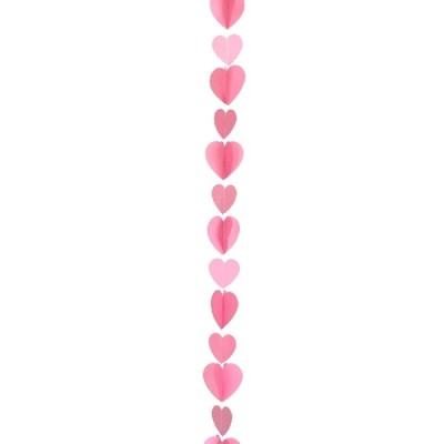 DECO. GLOBOS CORAZONES ROSAS 1.25MT